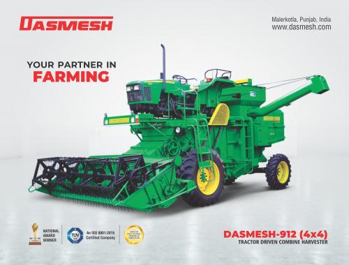 Dasmesh - 912 (4x4)-Tractor Driven Combine Harvester